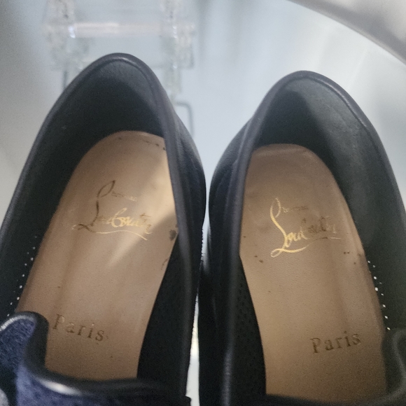 Christian Louboutin Navy Blue Suede Loafers.100% AuthenticSize 36.5. - Picture 7 of 12